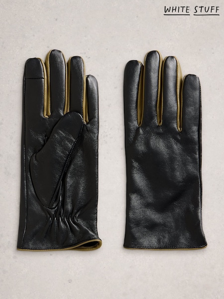 White Stuff Black Carrie Leather Gloves (Y11456) | €55