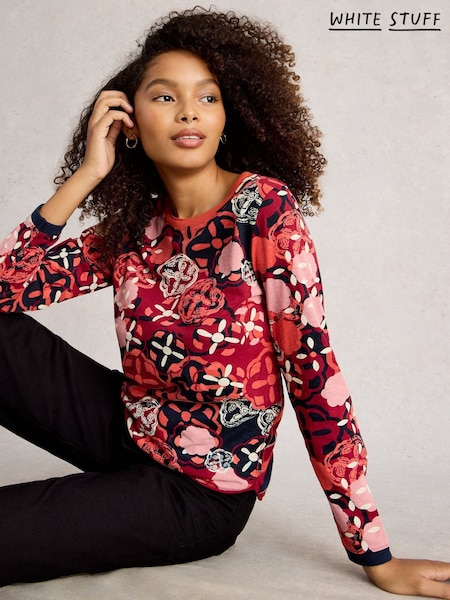 White Stuff Red Clara Long Sleeve T-Shirt (Y11468) | 202 QAR