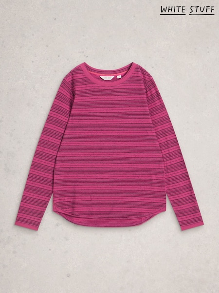 White Stuff Purple Clara Stitch T-Shirt (Y11479) | €49