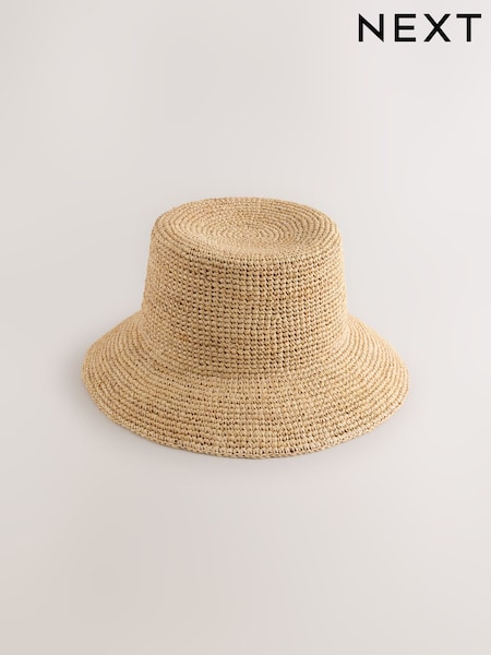 Natural Rafia Bucket Straw Hat (Y11757) | €27