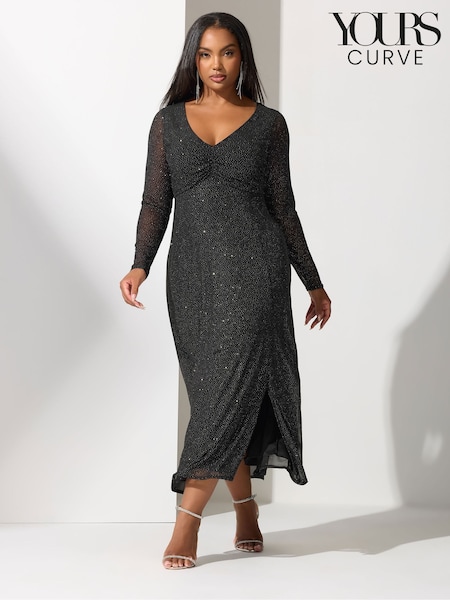Yours Curve London Glitter Gathered Dress (Y11817) | € 79