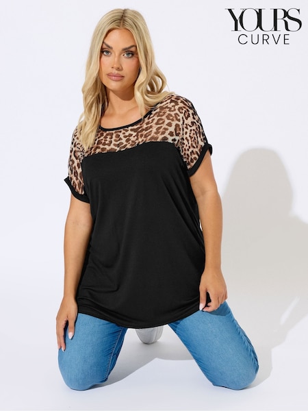 Yours Curve Animal Sheer Yoke Top (Y11822) | R$ 265