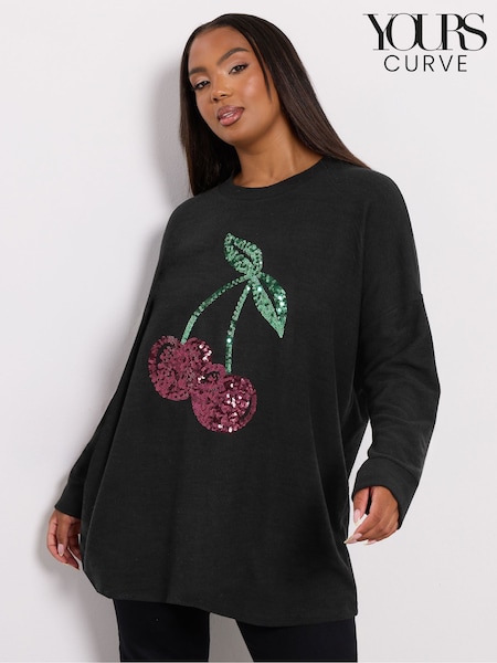 Yours Curve Black Cherry Jumper (Y11824) | €43