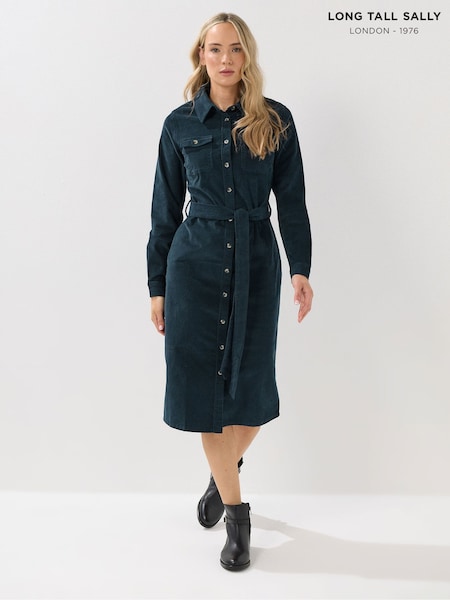 Verde - Long Tall Sally Cord Shirt Dress (Y11829) | R$ 465