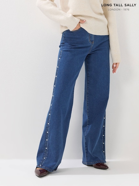Long Tall Sally Blue Pearl Side Detail Jeans (Y11860) | €60