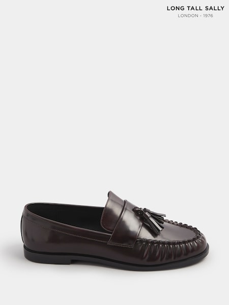 Long Tall Sally Red PU Box Tassle Loafers (Y11900) | €62