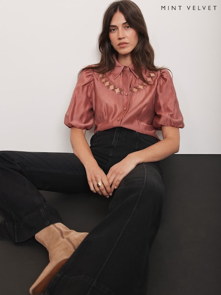 Mint Velvet Pink Pink Puff Sleeve Shirt (Y11930) | €118