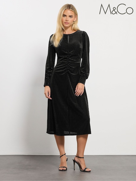 M&Co Petite Keyhole Velvet Dress (Y11969) | R$ 385