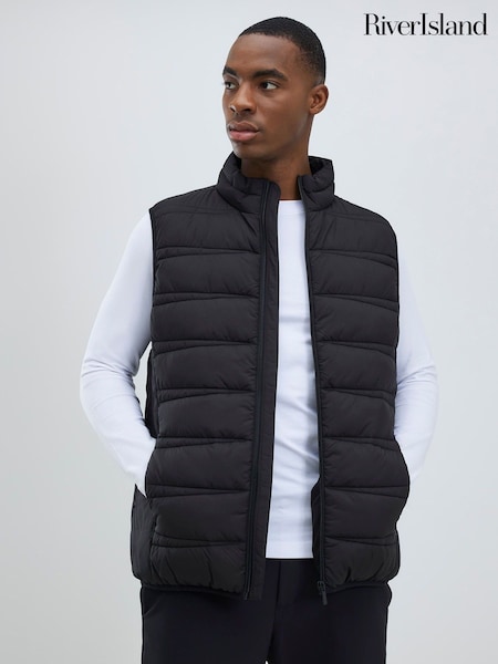 River Island Black Padded Gilet (Y11987) | €59