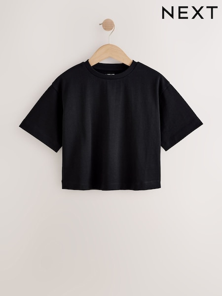 Black Oversized Heavyweight Boxy T-Shirt (3-16yrs) (Y12002) | $11 - $18