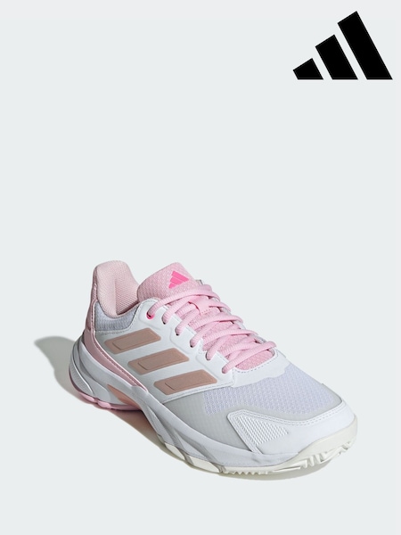 adidas White Courtjam Control 3 Tennis Shoes (Y12014) | €106