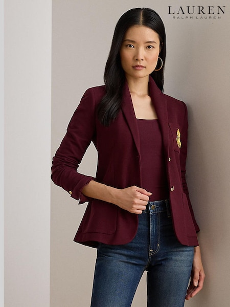 Lauren Ralph Lauren Red Anfisa Crest Logo Blazer Jacket (Y12050) | R$ 2.915