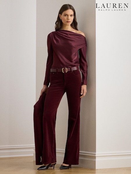 Lauren Ralph Lauren Red Hasbrin Satin Blouse (Y12068) | €219