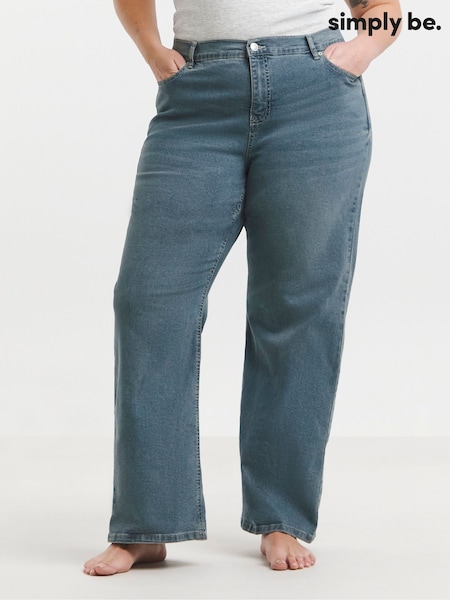 Simply Be Blue 24/7 Stretch Wide Leg Jeans (Y12076) | €37