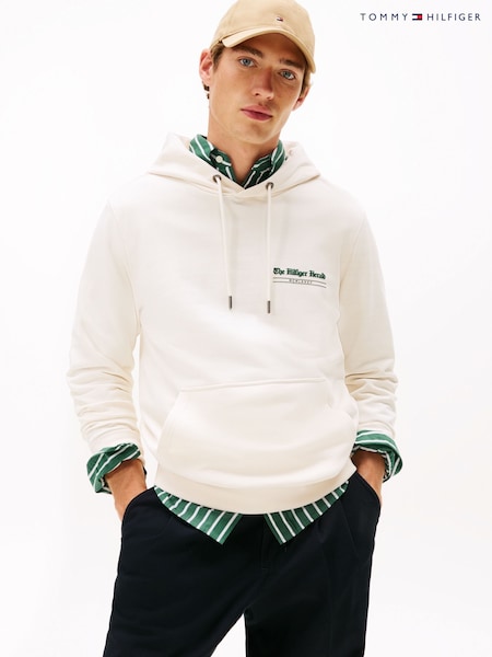Tommy Hilfiger Cream Back Graphic Terry Hoodie (Y12127) | €184