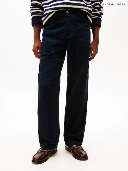 Tommy Hilfiger Blue Straight Corduroy Carpenter Chinos (Y12135) | €198