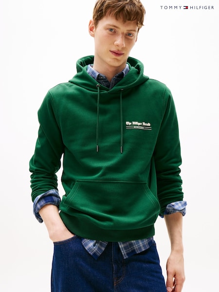 Tommy Hilfiger Green Back Graphic Terry Hoodie (Y12144) | €184