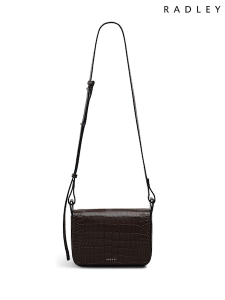 Radley Westwell Lane - Faux Croc Small Flapover Cross-Body Brown Bag (Y12339) | €253
