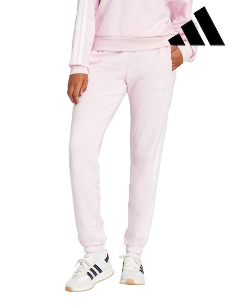 adidas Pink Essentials 3-Stripes French Terry Cuffed Joggers (Y12415) | €54