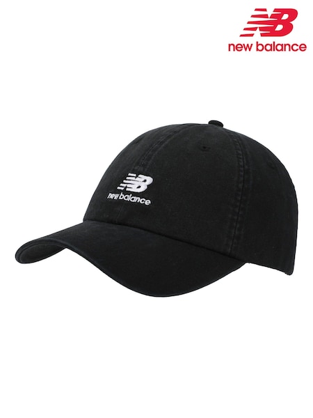 New Balance Black 6 Panel Flying NB Stacked Logo Hat (Y12429) | 114 QAR