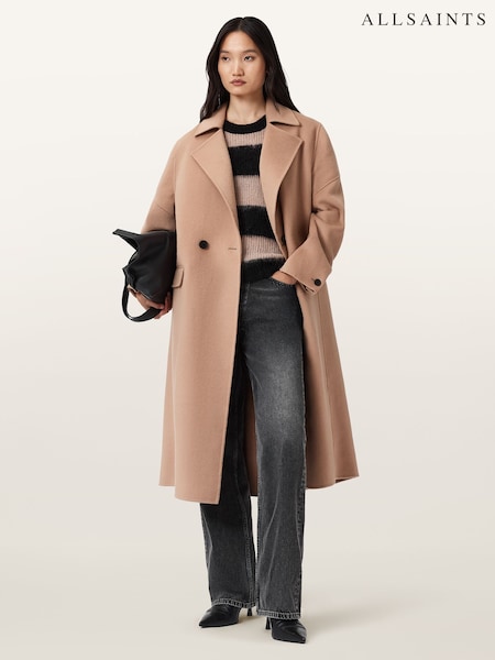 AllSaints Brown Sellma Coat (Y12562) | AED2,323