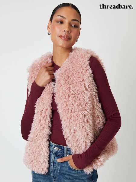 Threadbare Pink Faux Fur Gilet (Y12702) | €53