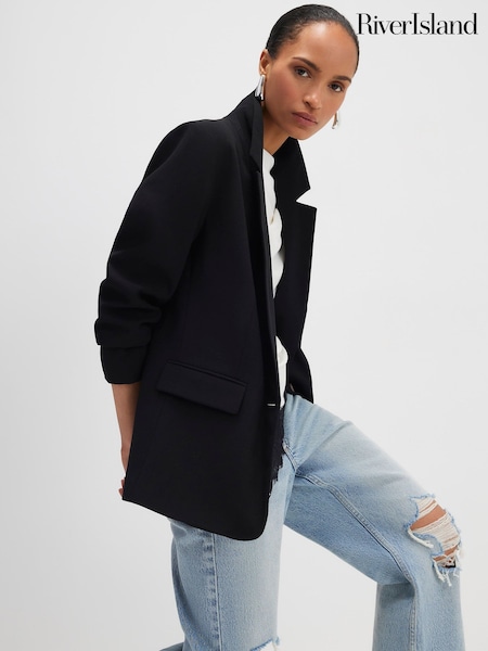 River Island Crepe Ruched Sleeve Blazer (Y12726) | ‏285 د.إ.‏