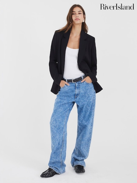 River Island Black Double Breasted Blazer (Y12731) | €69