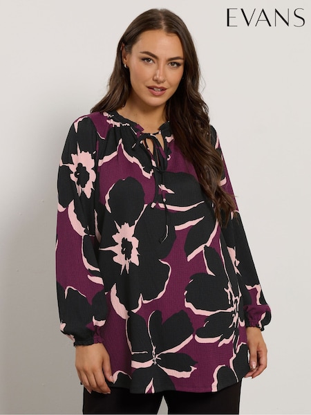 Evans Large Purple Floral Boho Top (Y12755) | R$ 355
