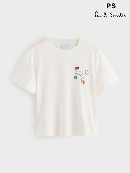 PS Paul Smith White Lucky Charm Graphic T-Shirt (Y12765) | AED524