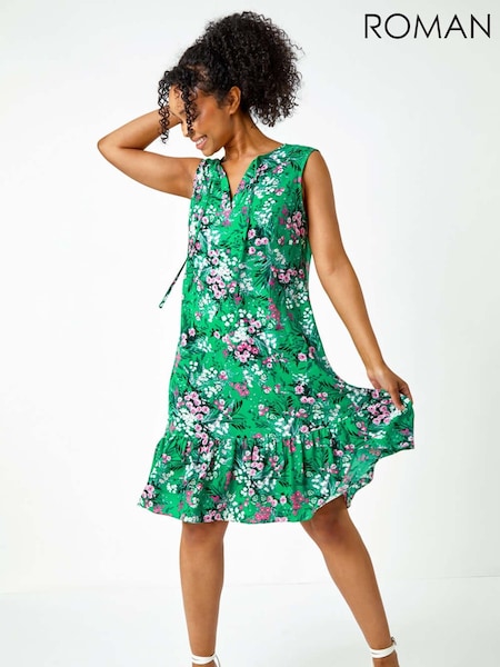 Roman Petite Floral Print Frill Hem Dress (Y12895) | R$ 510