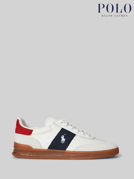 Bleumarin/Roșu - Polo Ralph Lauren Heritage Aera Contrast Suede Trainers (Y12980) | 931 LEI