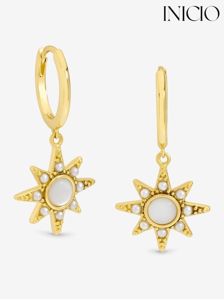 Inicio Gold Tone Mother of Pearl Star Earrings (Y12992) | €33
