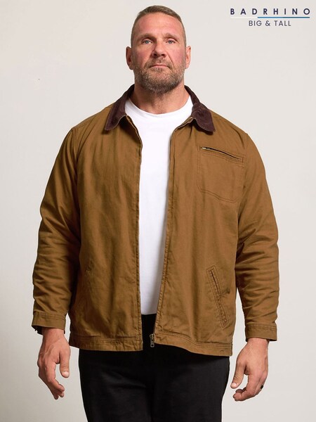 BadRhino Big & Tall Brown Canvas Utility Shacket (Y13057) | AED379