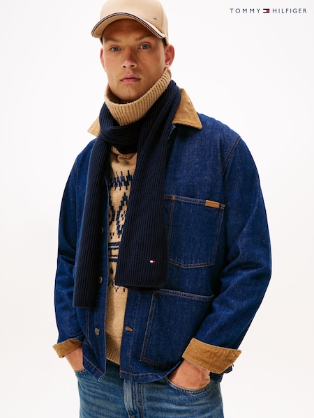Tommy Hilfiger Flag Embroidery Ribbed Scarf (Y13084) | 78 €