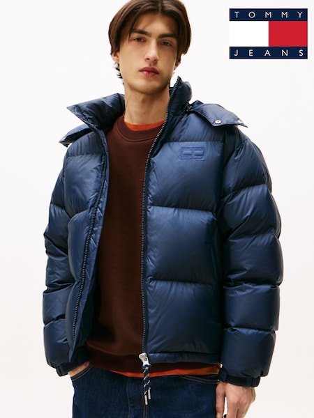 Tommy Jeans Blue Water Repellent Ripstop Alaska Puffer Jacket (Y13097) | €311