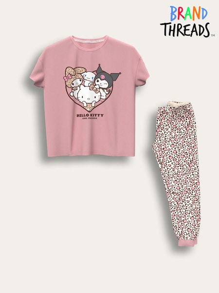 Brand Threads Pink Ladies Hello Kitty Pyjamas Set (Y13118) | € 39