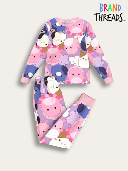 Brand Threads Pink Girls Squishmellows Fleece Pyjamas Set (Y13126) | €33
