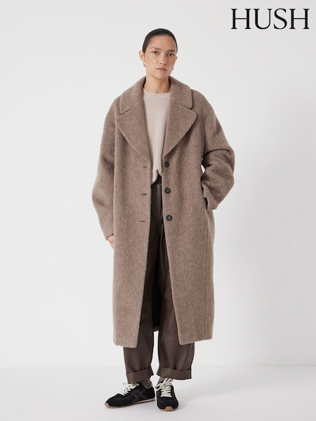 Hush Grey Italian Wool Cocoon Coat (Y13179) | €424