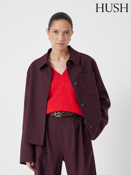 Hush Red Wool Blend Jacket (Y13183) | €191