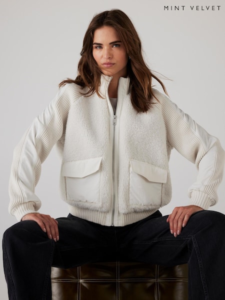 Mint Velvet Borg Mix Bomber Jacket (Y13219) | € 191