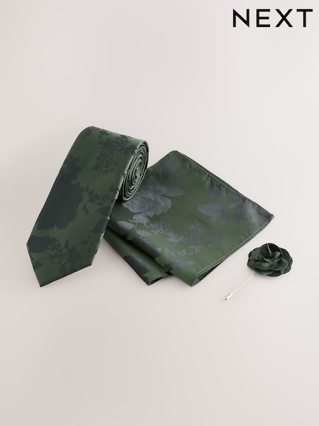 Grön - Tie Pocket Square and Pin Set (Y13240) | kr330