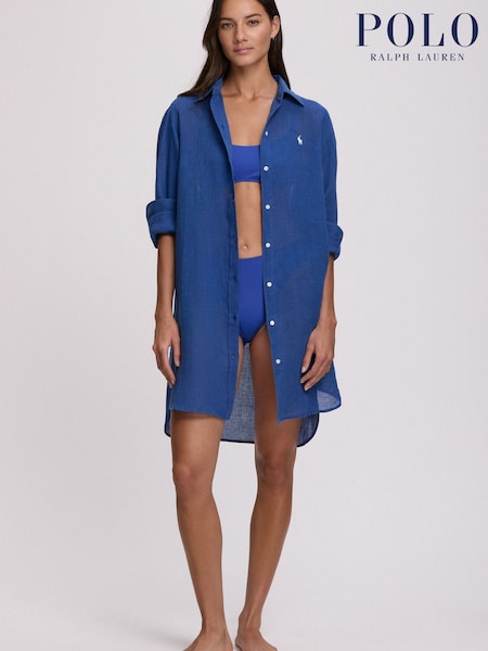 Polo Ralph Lauren Cotton Linen Boyfriend Shirt Cover-Up (Y13253) | 6 702 Kč