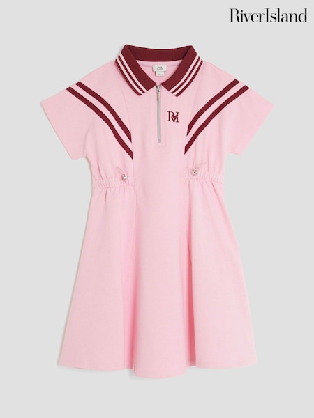 River Island Pink Drawcord Polo Dress (Y13287) | 129 QAR
