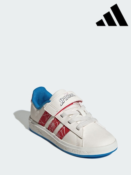 adidas White Marvel Spider-Man Grand Court Shoes (Y13305) | €44