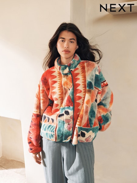 Red Abstract Borg Fleece (Y13332) | kr701