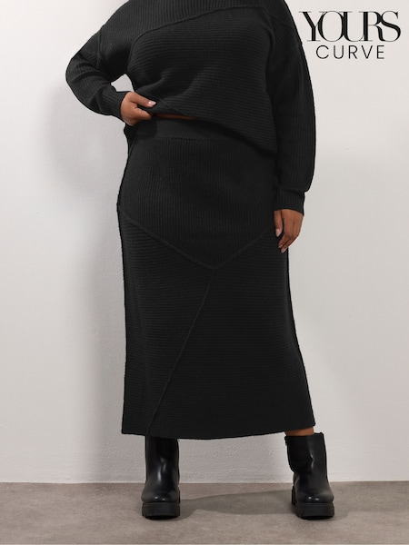 Yours Curve Black Cut About Co-ord Skirt (Y13365) | €45