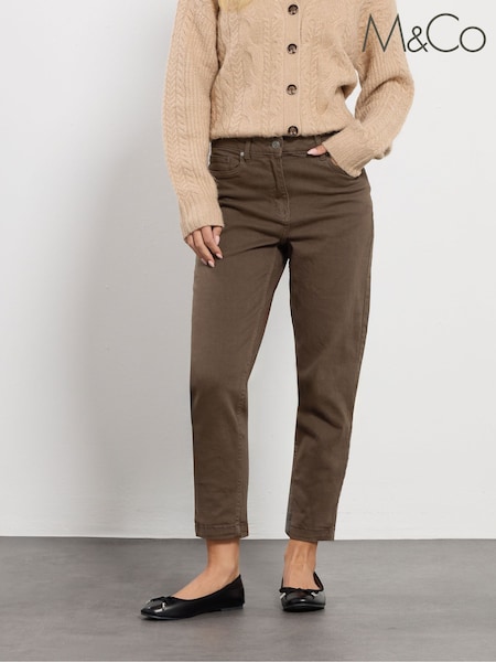 M&Co Brown Petite Mom Jeans (Y13428) | AED210