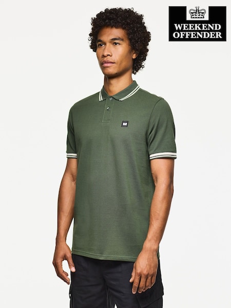أخضر - Weekend Offender Levanto With Contrast Tipping Polo Shirt (Y13863) | ‏260 ر.ق.