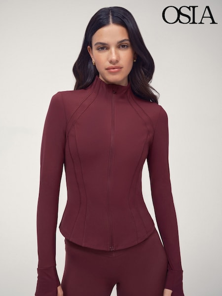 Burgunder Rød - OSIA Cinched Zip Through Jacket (Y13902) | kr754